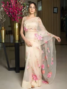 Anouk Floral Organza Saree